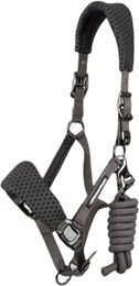 Produktbild von Premier Equine Necto 3D Nylonhalfter für Ponys in Grau und Schwarz