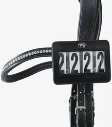 Produktbild von Premier Equine Nummernhalter für Pferde aus Leder in Schwarz