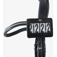 Produktbild von Premier Equine Nummernhalter für Pferde aus Leder in Schwarz