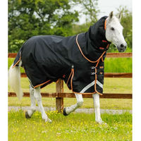Produktbild von Premier Equine Outdoor-Decke für Pferde mit Nackenrolle aus Nylon in Schwarz 152 cm