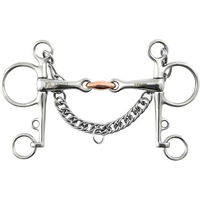 Produktbild von Premier Equine Pelham Gebiss für Pferde doppelt gebrochen mit Kupferpellet in Silber