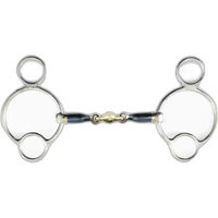 Produktbild von Premier Equine Pessoa-Gebiss für doppelt gebrochene Pferde aus Metall in Blau und Silber