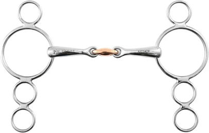 Produktbild von Premier Equine Pessoa Gebiss für Pferde mit 4 Ringen aus Edelstahl in Silber
