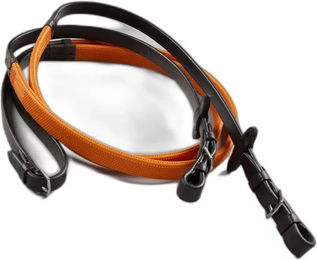 Premier Equine Pferdezügel aus Gummi in Braun oder Orange – Bild 1 von 1