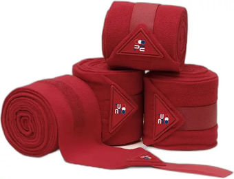 Produktbild von Premier Equine Polobänder für Pferde aus Fleece in Rot 4er Pack