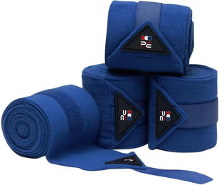 Premier Equine Polobänder Gamaschen aus Fleece Blau 4er Pack für Pferde – Bild 1 von 1