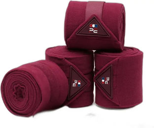 Premier Equine Polobänder Gamaschen aus Fleece in Rot 4er Pack für Pferde – Bild 1 von 1