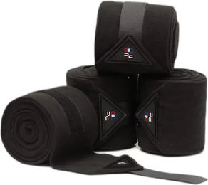Produktbild von Premier Equine Polobänder Gamaschen aus Fleece Schwarz 4er Pack für Pferde
