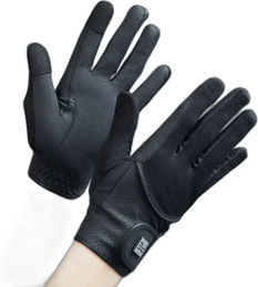 Premier Equine Presa Mesh Reithandschuhe für den Sommer aus Kunstleder Schwarz Größe XS – Bild 1 von 7