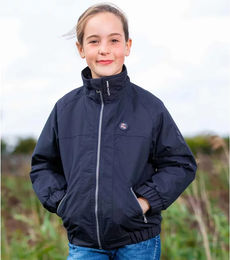 Premier Equine Pro Rider Wasserdichte Reitjacke für Kinder mit Teflon Beschichtung in Marineblau – Bild 1 von 1