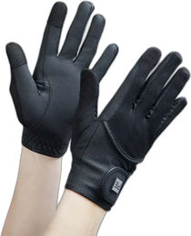 Produktbild von Premier Equine Reithandschuhe für Kinder aus Netzstoff und Kunstleder Schwarz XS