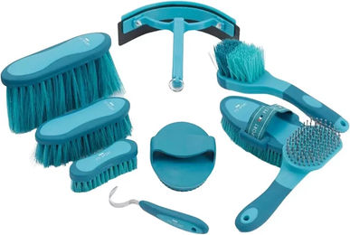 Produktbild von Premier Equine Reitputzset mit Bürsten in Blau