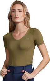Premier Equine Reitshirt Damen Prospero in Schwarz und Grün aus Nylon – Bild 1 von 1