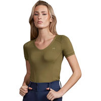 Produktbild von Premier Equine Reitshirt Damen Prospero in Schwarz und Grün aus Nylon