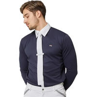 Produktbild von Premier Equine Reitshirt Giulio Langarm für Herren aus Baumwolle Blau XL
