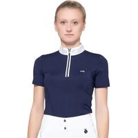 Produktbild von Premier Equine Reitshirt Maria Diamante Polo für Damen aus Baumwolle Blau Größe 38