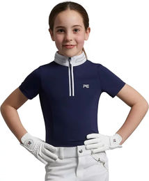 Produktbild von Premier Equine Reitshirt Maria für Mädchen aus Baumwolle Blau 7/8 Jahre