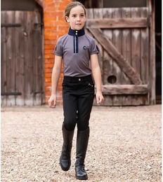 Premier Equine Reitshirt Mini Amia für Mädchen in Grau Größe 5/6 Jahre – Bild 1 von 2