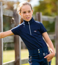 Premier Equine Reitshirt Mini Remisa für Mädchen in Blau Größe 9/10 Jahre – Bild 1 von 2