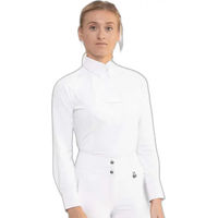 Produktbild von Premier Equine Reitturnierhemd Tessa Damen Langarm Weiß Baumwolle Größe 56