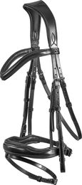Premier Equine Rizzo Anatomisch geformte Trense mit kombiniertem Reithalfter aus Leder in Schwarz Größe XFull – Bild 1 von 5