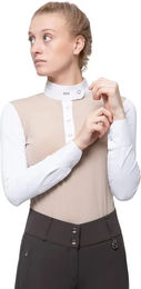 Premier Equine Rossini Lycra Turnierpolo Damen in Weiß oder Beige Größe 46 – Bild 1 von 5