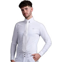 Produktbild von Premier Equine Rubato Langärmeliges Turnier-Poloshirt für Herren aus Baumwolle Weiß Größe L