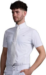 Produktbild von Premier Equine Rubato Turnier-Poloshirt für Herren aus Baumwolle Weiß Größe L