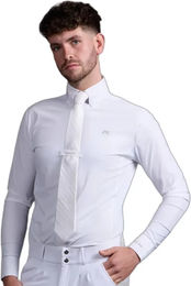 Produktbild von Premier Equine Rubato Turnier-Poloshirt für Herren aus Baumwolle Weiß Größe M