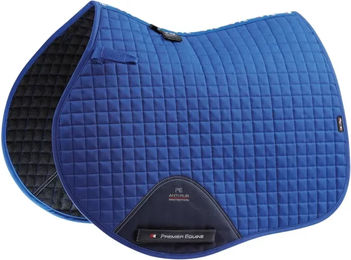 Premier Equine Satteldecke für Pferde aus Baumwolle Close Contact GP Blau – Bild 1 von 4