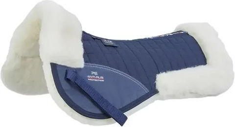 Premier Equine Sattelpad aus Merinowolle für Pferde in Blau Full – Bild 1 von 3
