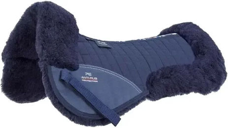 Premier Equine Sattelpad für Pferde aus Merinowolle in Blau Full – Bild 1 von 3