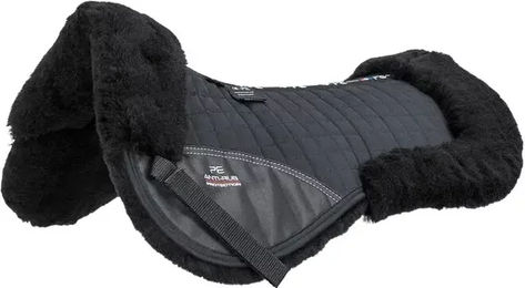 Premier Equine Sattelpad für Pferde aus Merinowolle in Schwarz Full – Bild 1 von 1