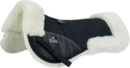 Premier Equine Sattelpad für Pferde aus Merinowolle in Schwarz oder Natur – Bild 1 von 5