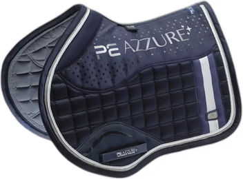 Premier Equine Sattelunterlage Azzure Blau aus Satin rutschfest für Warmblut – Bild 1 von 3
