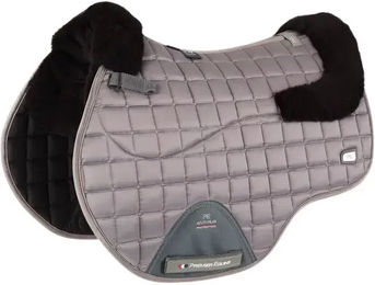 Premier Equine Sattelunterlage für Pferde Atlantis CC aus Satin und Wolle in Grau – Bild 1 von 3