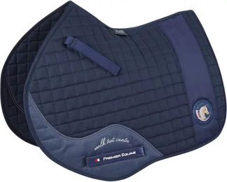 Produktbild von Premier Equine Sattelunterlage für Pferde aus Baumwolle MPJ GP Jump Plain Blau Pony