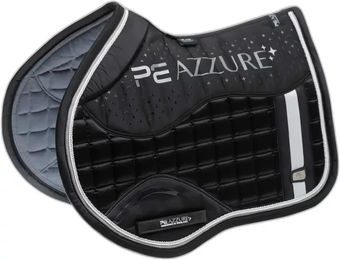 Produktbild von Premier Equine Sattelunterlage für Pferde aus Satin und Polyester rutschfest in Blau oder Schwarz