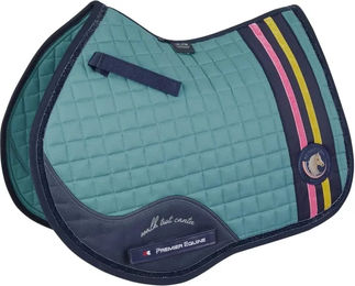 Produktbild von Premier Equine Sattelunterlage MPJ GP Jump Glitter aus Baumwolle für Ponys in Blau oder Türkis