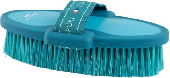 Premier Equine Soft Touch Body Brush Pferdebürste in Medium Blue Peacock – Bild 1 von 9