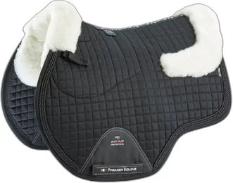 Premier Equine Springsattelpad aus Merinowolle Größe Full Schwarz Natur – Bild 1 von 4