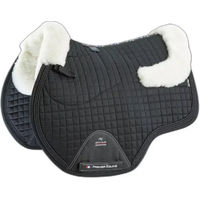 Produktbild von Premier Equine Springsattelpad aus Merinowolle Größe Full Schwarz Natur