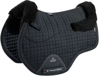 Premier Equine Springschabracke aus Merinowolle CC European Square in Schwarz – Bild 1 von 4