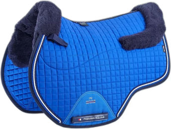 Produktbild von Premier Equine Springschabracke CC European Square aus Merinowolle in Blau für Vollblut