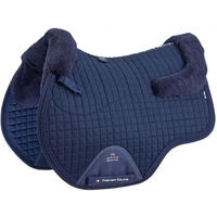 Produktbild von Premier Equine Springschabracke CC European Square aus Merinowolle in Blau für Vollblut Pferde