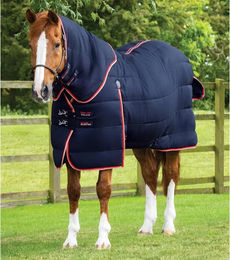Produktbild von Premier Equine Stable Buster Stalldecke für Pferde mit Halswärmer in Blau