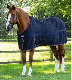 Premier Equine Stalldecke Barrasso Fleece für Pferde in Schwarz und Blau - 450 g – Bild 1 von 4