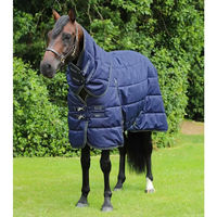 Produktbild von Premier Equine Stalldecke für Pferde mit Halswärmer in Blau aus Polyester