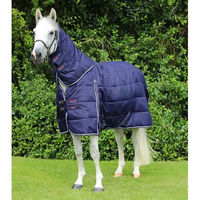 Produktbild von Premier Equine Stalldecke für Pferde mit Halswärmer in Blau aus Polyester