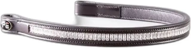 Premier Equine Stirnband mit Kristall aus Leder für Pferde in Schwarz oder Braun – Bild 1 von 3